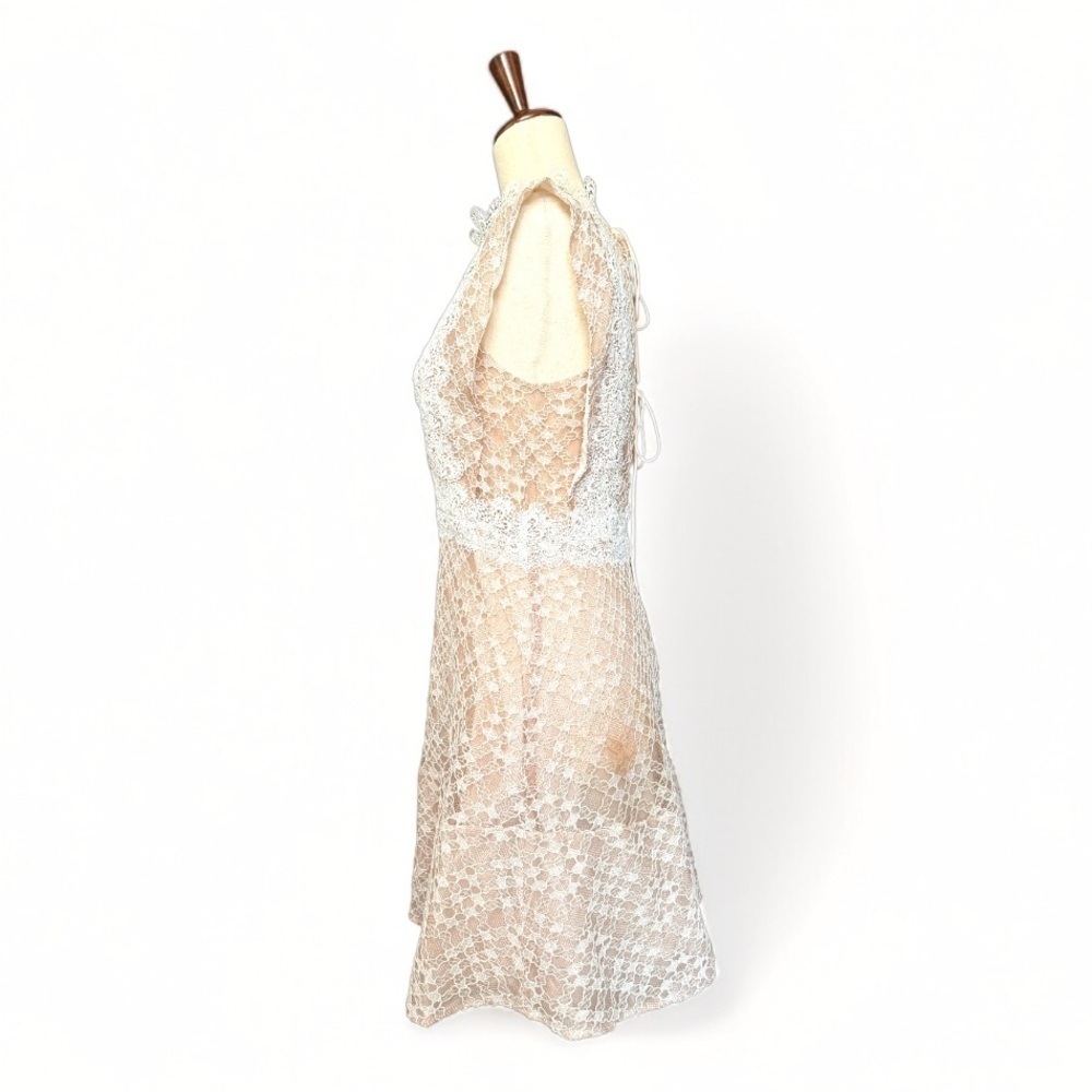 Sandro Peaches Pink Lace Sleeveless Dress Size 3 L (Flawed) - Picture 6 of 16